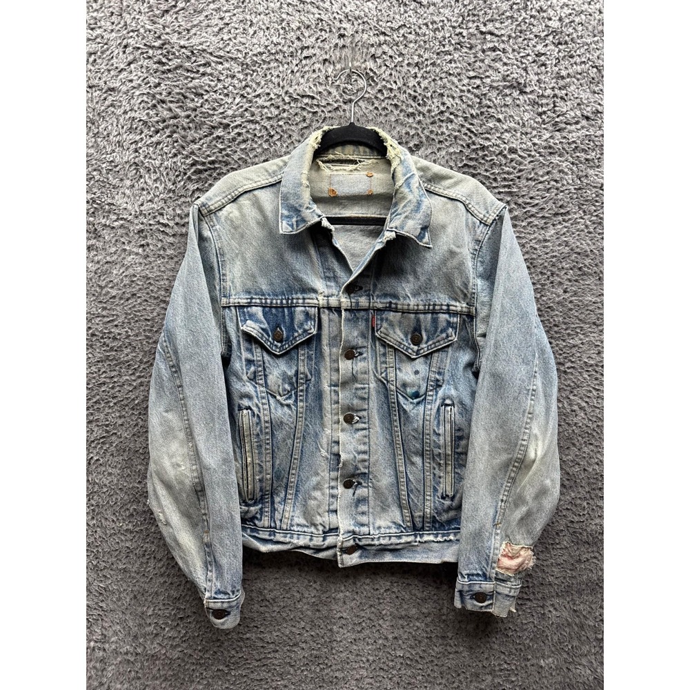 Vintage 80's Levis WPL 423 Denim Trucker Jacket Light Wash Mens Size L/XL